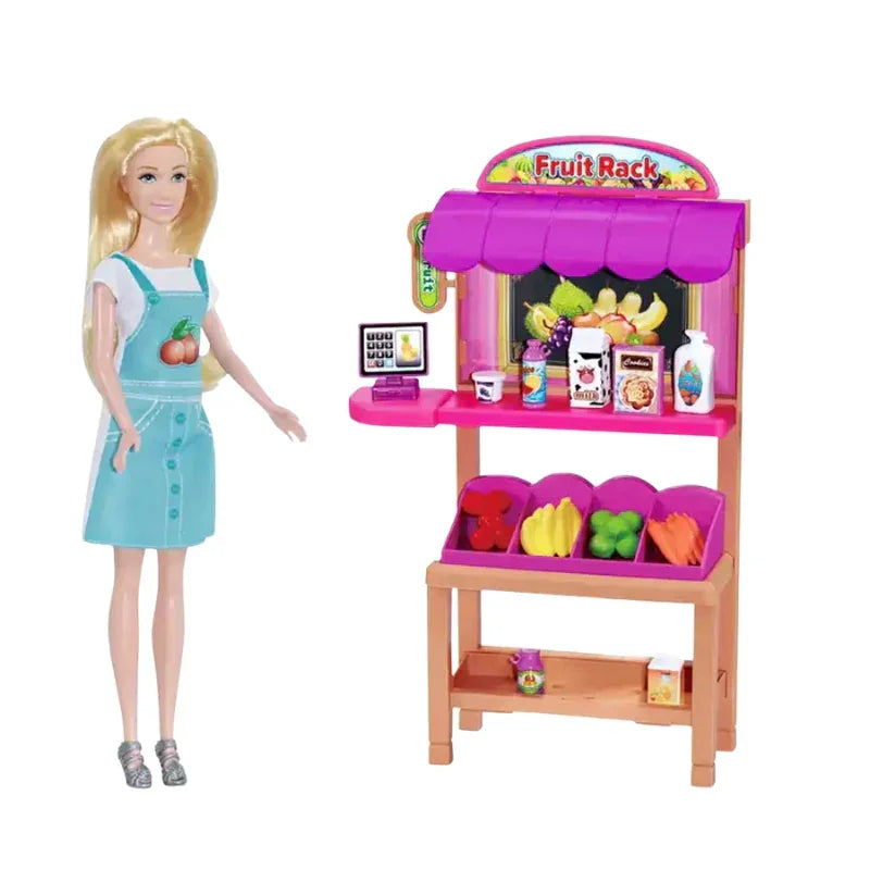 Beauty Doll Kitchen Grocery Shopping Playset for Girls