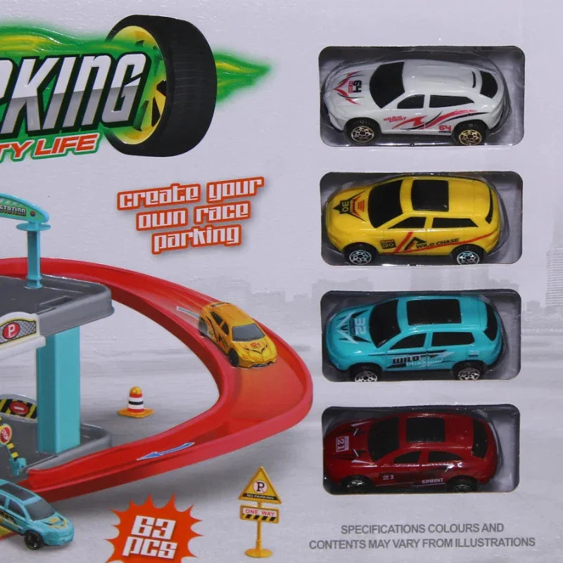 Parking City Life Build Race Your Own Track Playset for Kids