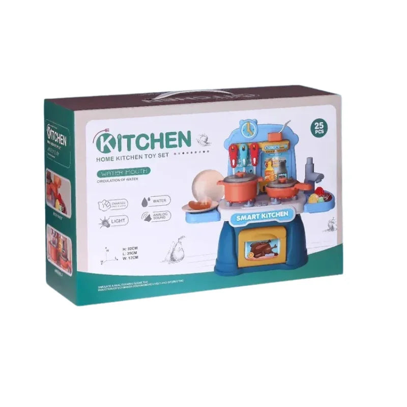 Complete Kitchen Set for Girls Pretend Play Cooking Set with Utensils Accessories