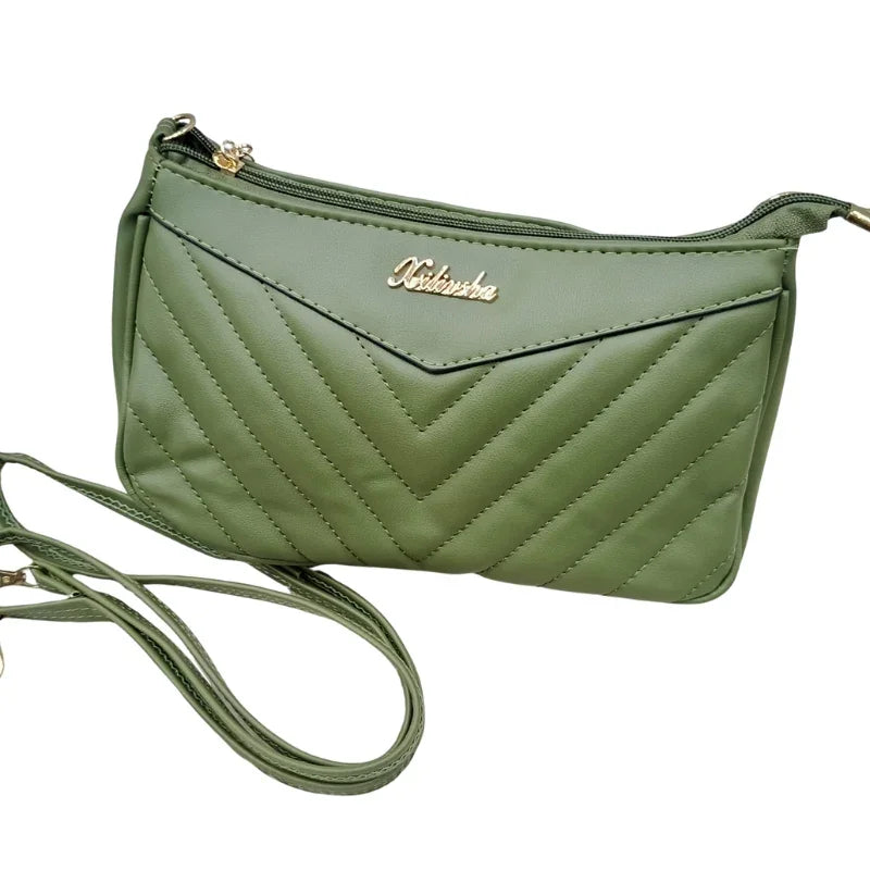 Fashion Quilted Crossbody Bag Solid Color Shoulder Bag for Women