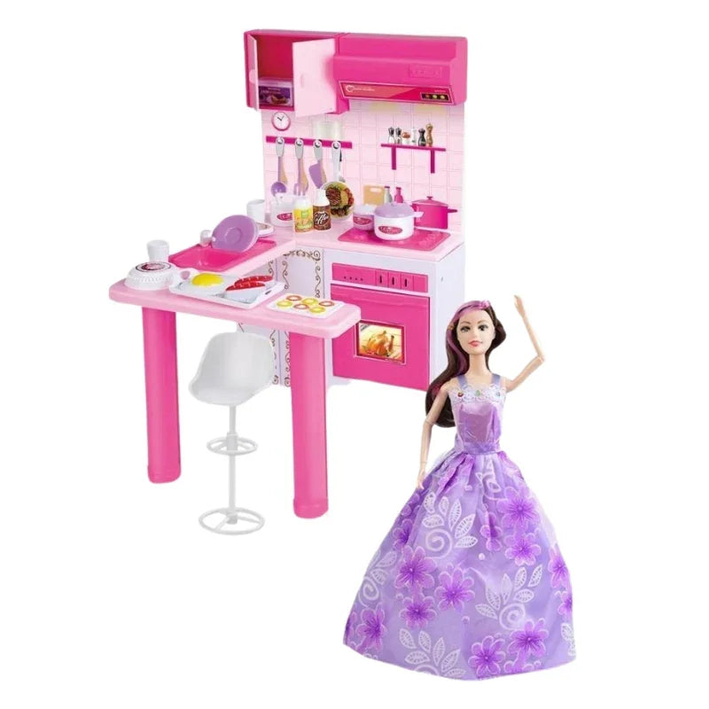 Deluxe Kitchen Doll Play Set Complete Cooking Fun for Kids