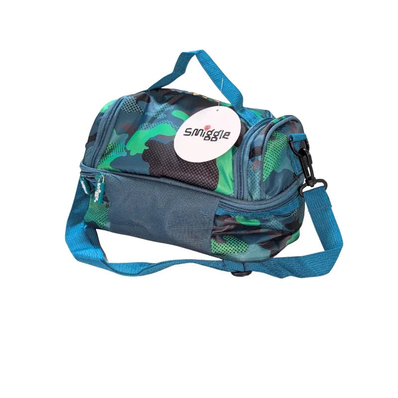 Smiggle Double Tray Lunch Bag Green Camo Stylish, Insulated  Easy to Carry (GT0505)