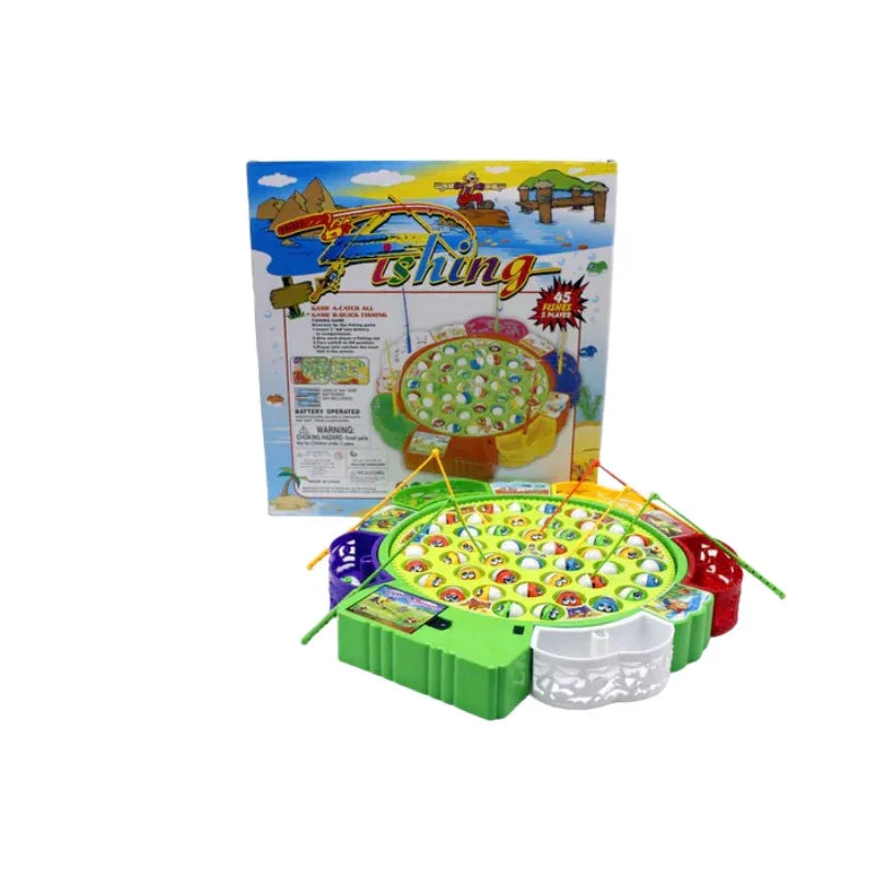Magnetic Fishing Game Play Set Large 45 Fish with Rotating Pond 4 Fishing Rods (Ages 3+)