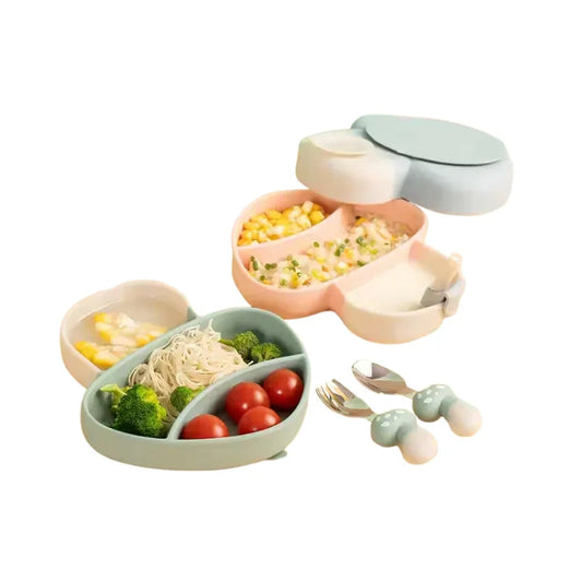 Mushroom Style Silicone Dinner Set for Kids