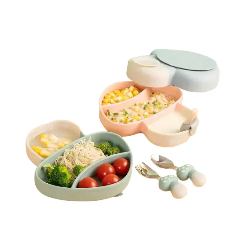 Mushroom Style Silicone Dinner Set for Kids