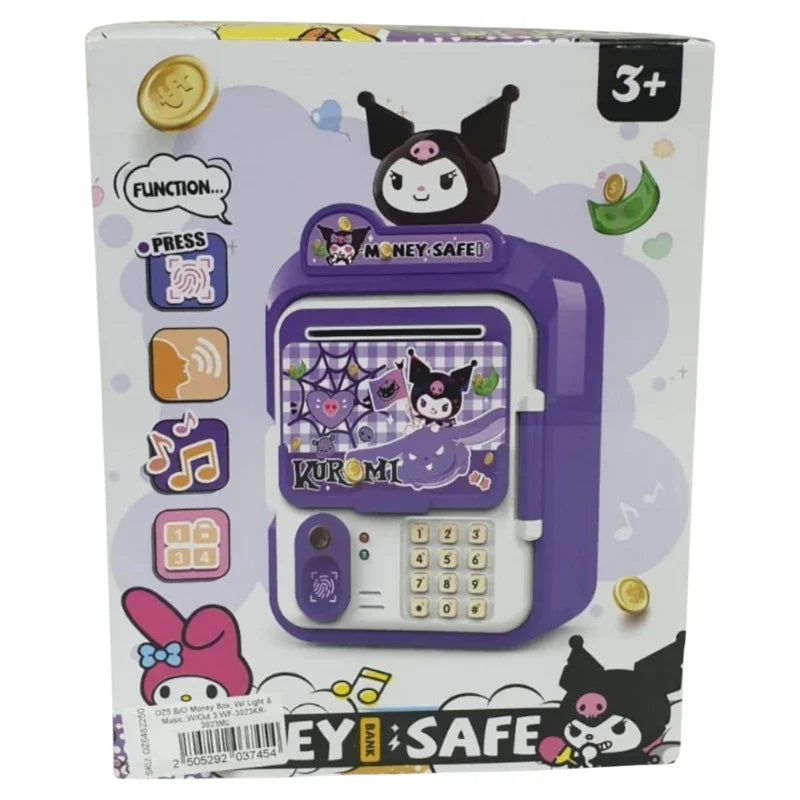My Melody Kuromi Electronic Money Safe Password Piggy Bank Music Light for Kids