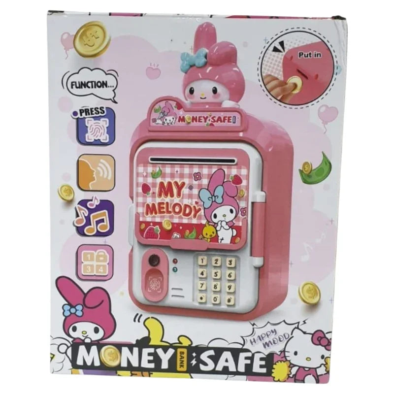 My Melody Kuromi Electronic Money Safe Password Piggy Bank Music Light for Kids