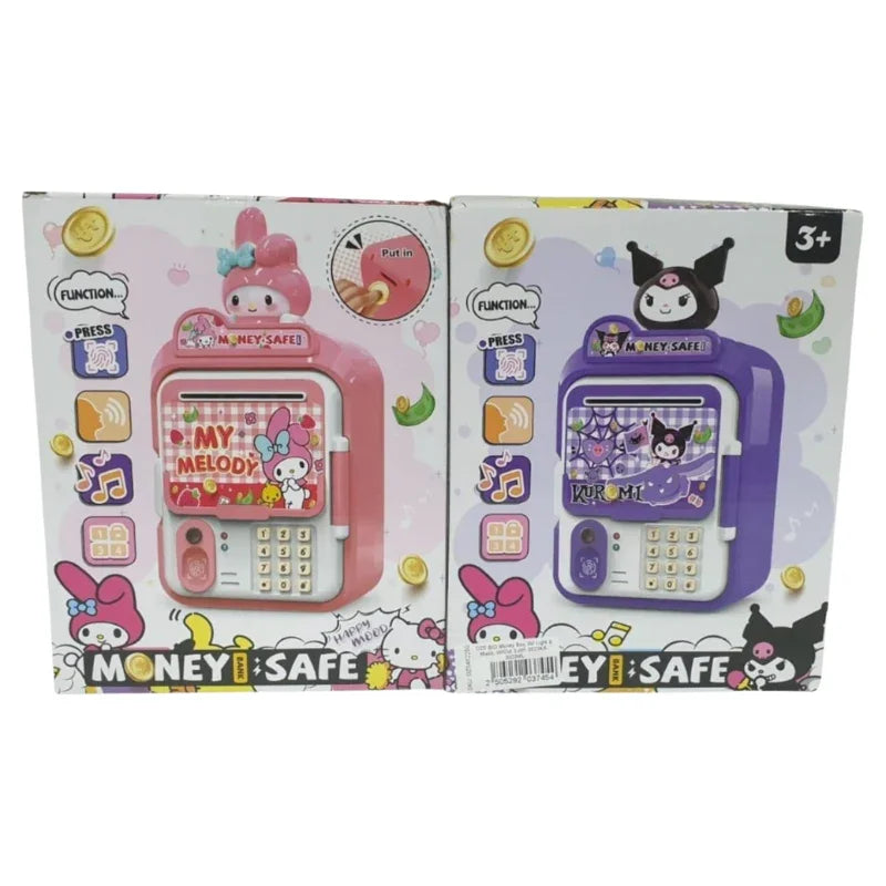 My Melody Kuromi Electronic Money Safe Password Piggy Bank Music Light for Kids