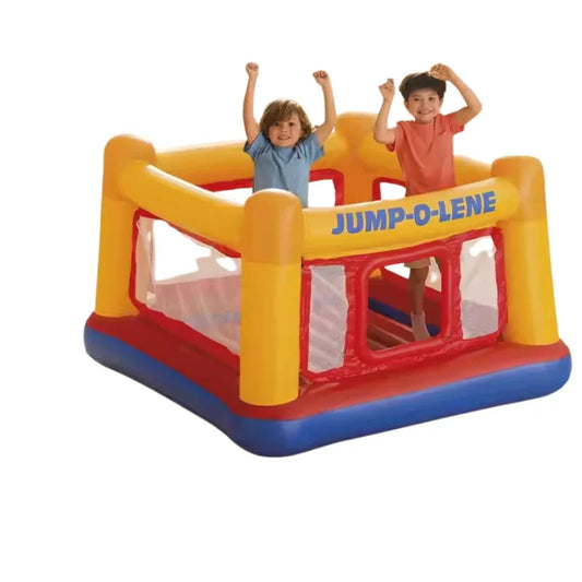 Intex Soft Inflatable Playhouse Jump-O Lene with Crawl-Through Door Bouncy Play Tent for Kids