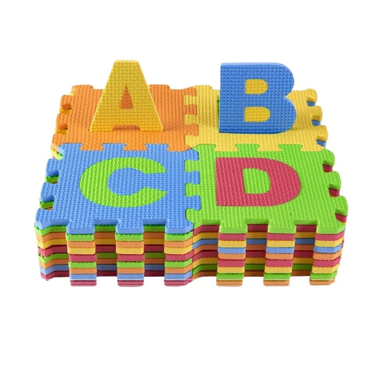 EV27 Alphabet Number Foam Mat 36PCS XL Size (28cm) Soft Interlocking Educational Play Tiles