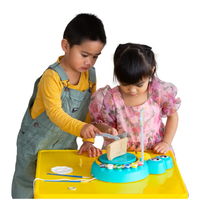 Toygenix DIY Snail Clay Pottery Wheel Kit – Electric Pottery Machine for Kids with Sculpting Tools & Paints