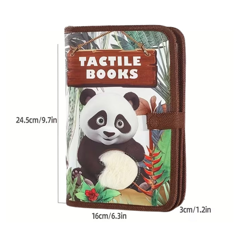 Interactive Panda Montessori Tactile Fabric Book for Toddlers Sensory Learning