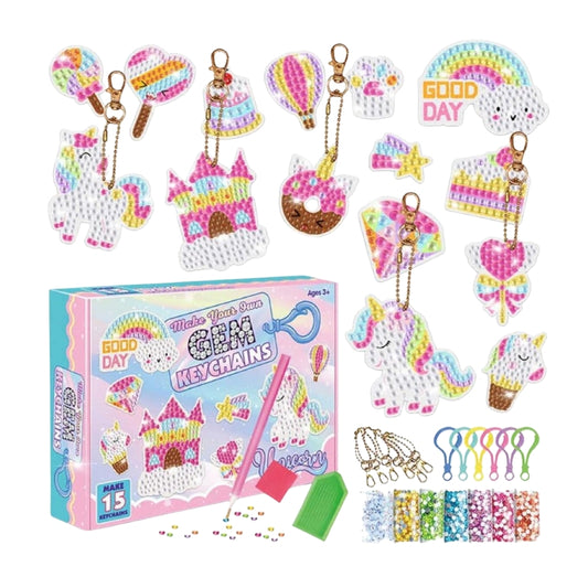 Magic Gem Keychain Studio – DIY 5D Diamond Art Kit for Kids