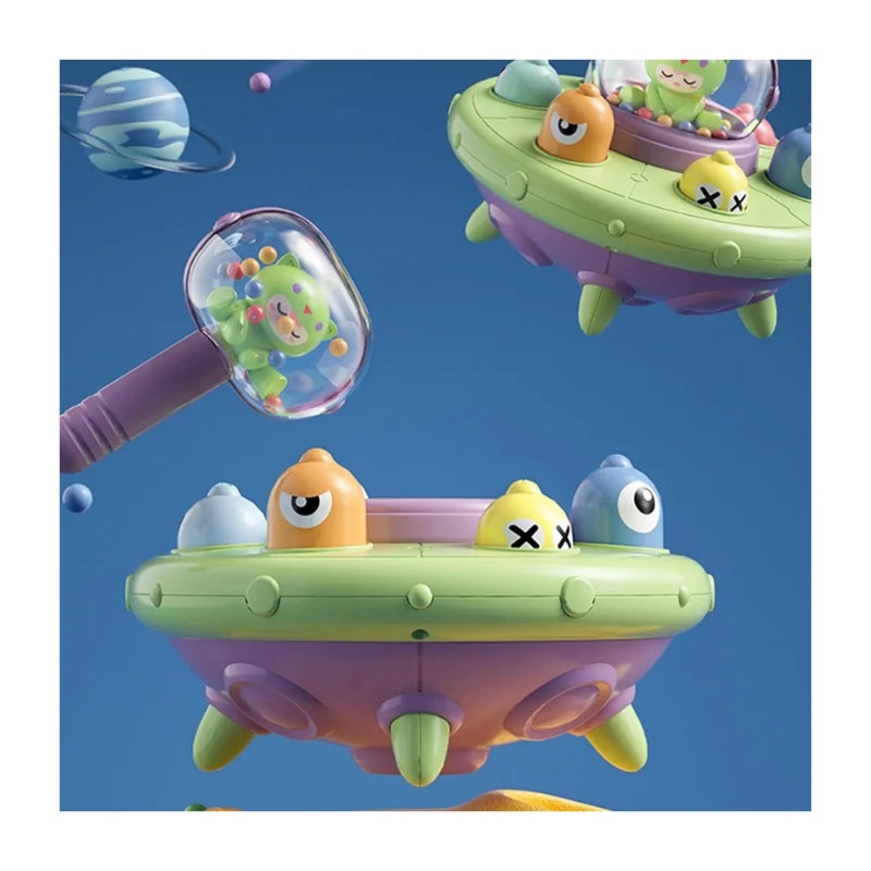 UFO Whack-A-Mole Interactive Game – Space-Themed Sensory Hammer Toy for Kids