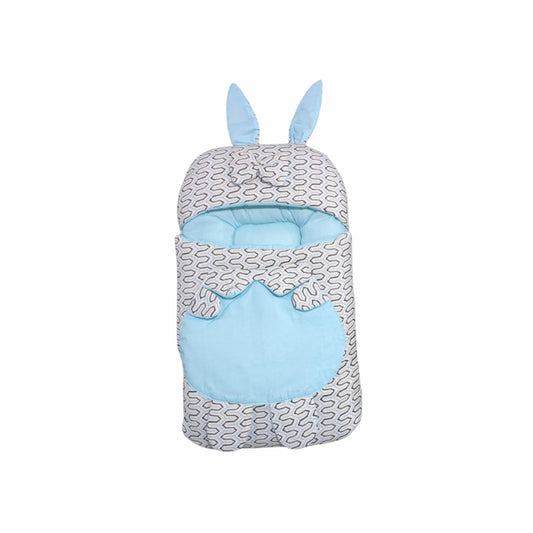 Quilted Rabbit Ear Doll Sleeping Bag - Farm Print & Geometric Pattern Swaddle