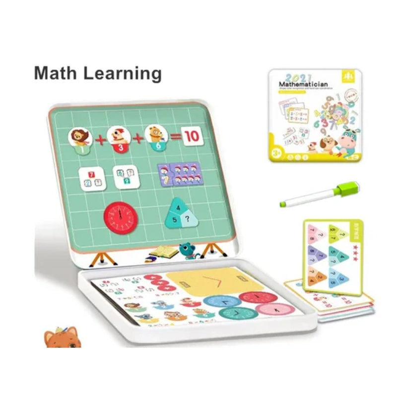 2-in-1 Magnetic Math Learning Puzzle Board and Drawing Tablet for Kids