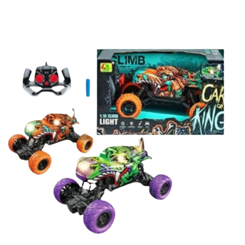 1:16 Scale 2.4GHz Off-Road Climbing RC Monster Truck with Lights & Stunt Action