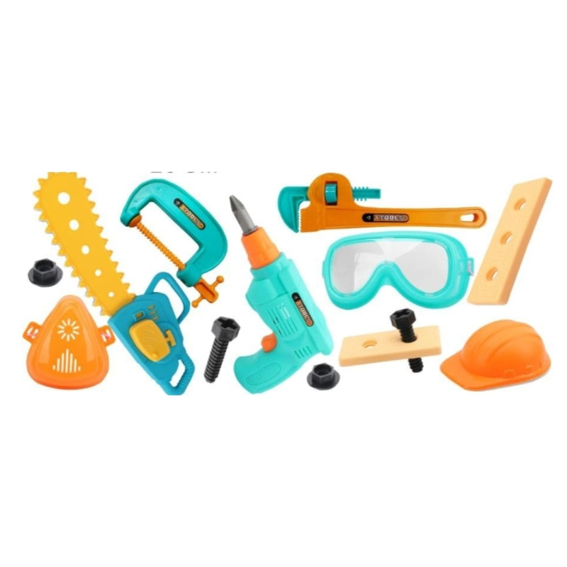 Kids Construction Tool Set – Pretend Play Builder Kit with Helmet, Drill & Accessories