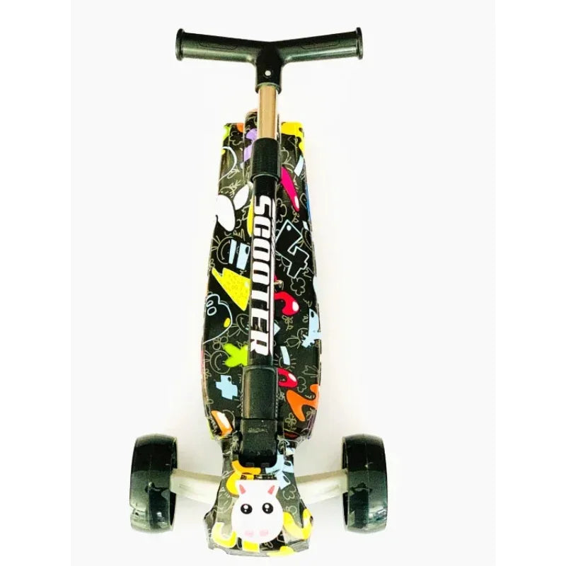 Children's 3 Wheeled Scooty One-Click Folding Portable Kids Scooty