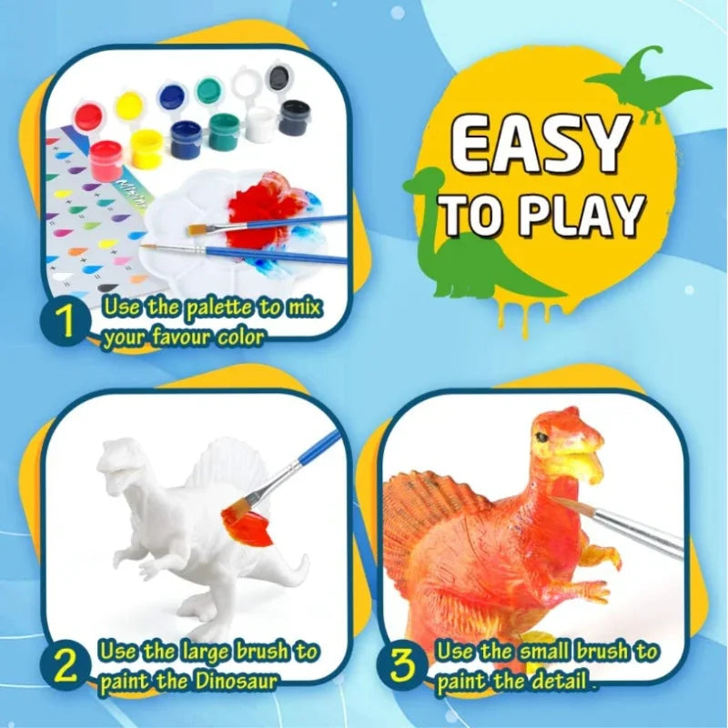 DIY Dinosaur Plaster Mould & Painting Fridge Magnet For Kids