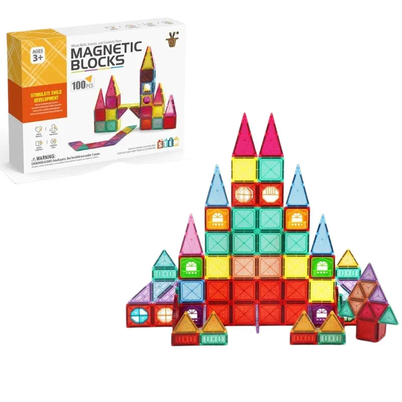 Magnetic Blocks And Tiles Building Set For Endless Creativity And Construction Fun (110 Pcs)