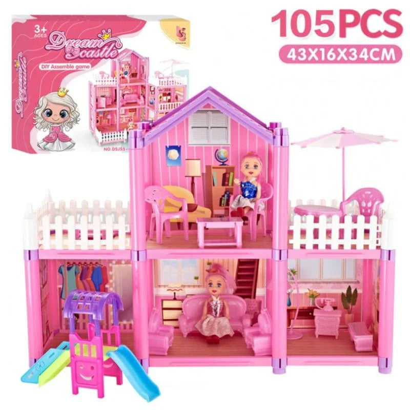 Build Your Fairy Tale: DIY Assemble Dream Castle Playset For Girls (105pcs)
