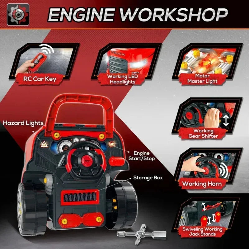 Remote Control Motor Master Engine Workshop Playset For Kids