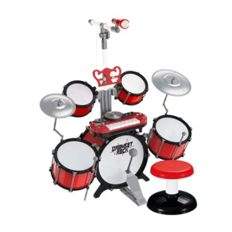 Jazz Drum With Microphone, Music Stand, Multifunction Keyboard and DJ Kit For Kids
