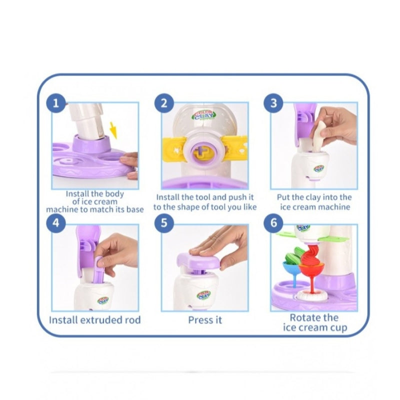 Ice Cream Machine Fun Modelling Clay Dough Play Set