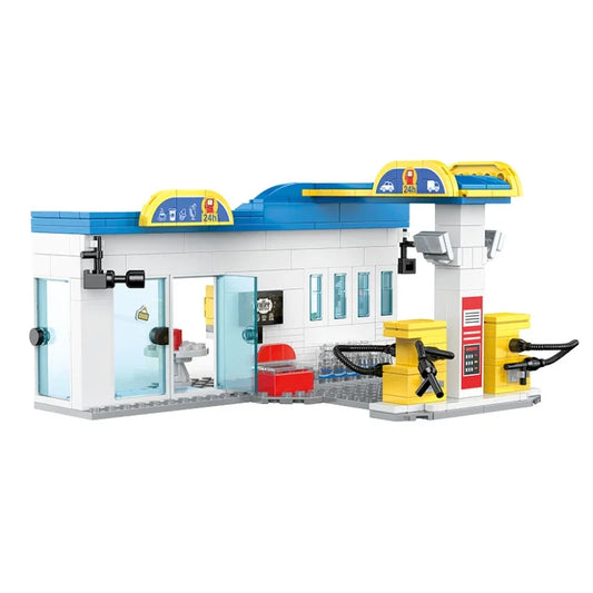 Cogo City Gas Station Building Block Set For Kids