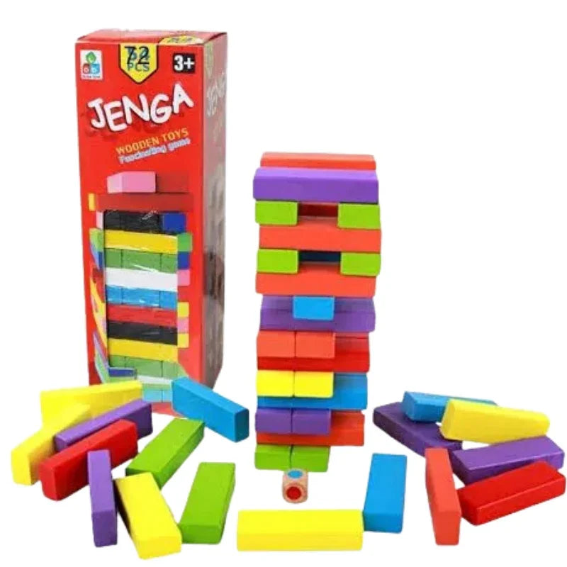 Jenga Wooden Toy Blocks – Fascinating 54-Piece Stacking Game for Fun & Skill Development
