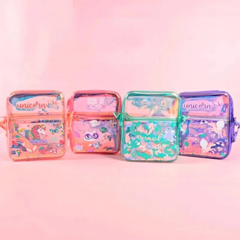 Holographic Cartoon Character Designed Sling Bag For Girls