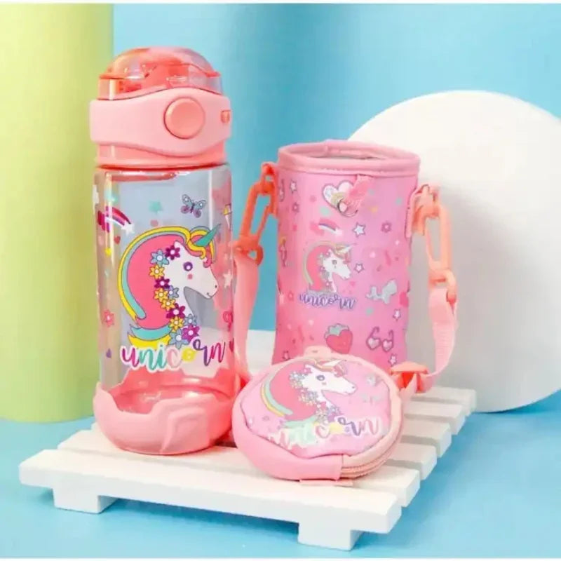 School Water Bottle With Drawstring For Kids
