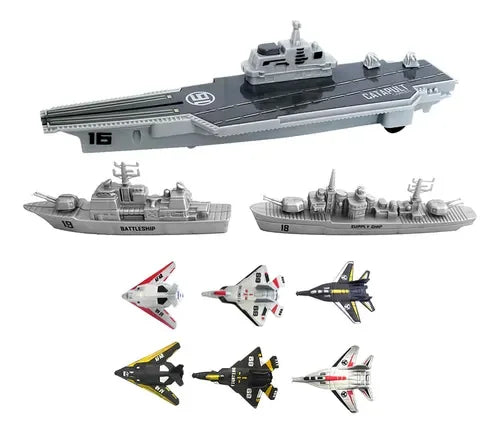 Super Army Aircraft Carrier Jet Playset Military Adventure Toy Set for Kids