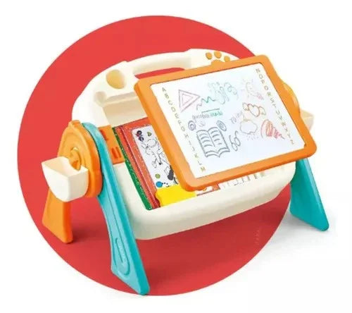 Multifunctional Kids Study Table with Double-Sided Writing Board & Accessories