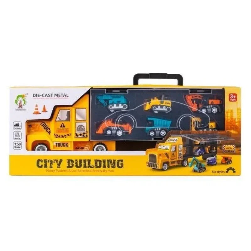 7 in 1 Metal Diecast Construction Vehicle Set For Kids
