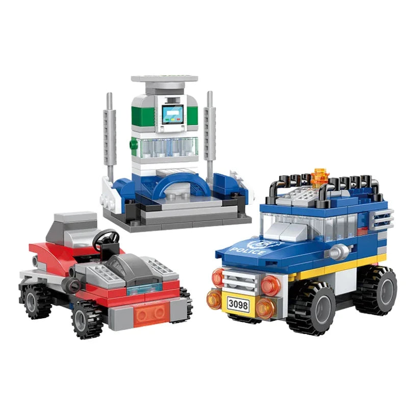 COGO Plastic Model Block 3 in 1 Polices Car Building Blocks Sets