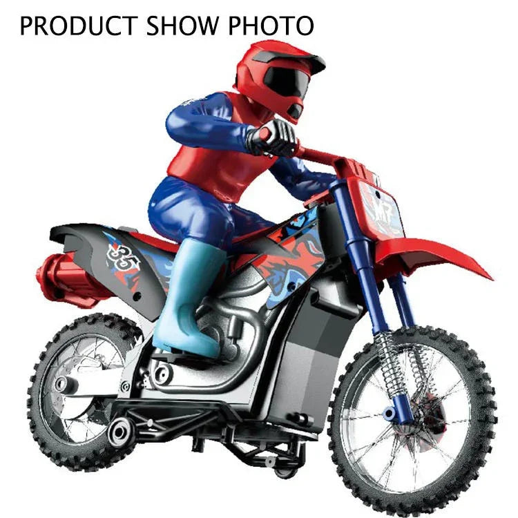 Rechargeable Remote Control Dirt Bike Toy with Rider – High-Speed Racing & Stunt Performance