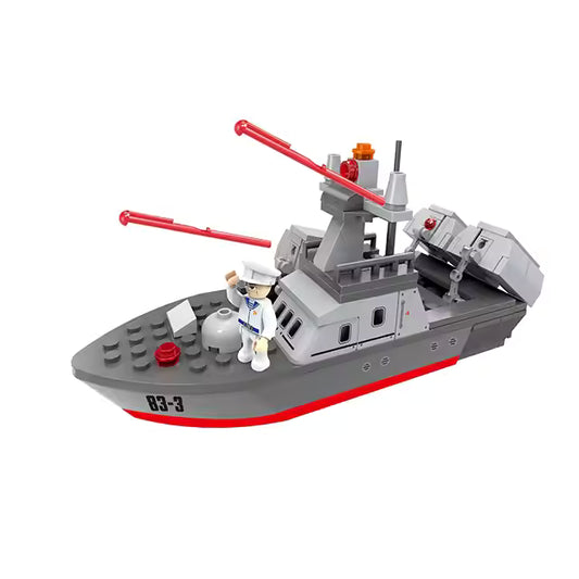 COGO Military Boat Building Blocks Set Tactical Naval Adventure for Kids
