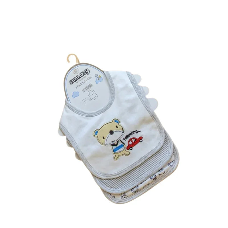 Baby Bibs Set of 3  Flower Design Soft, Absorbent  Stylish