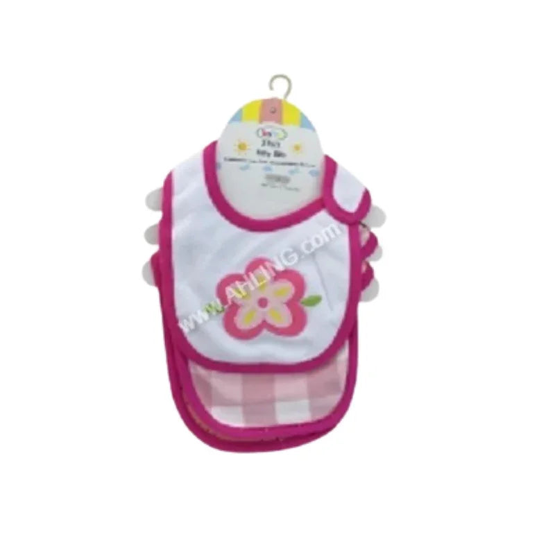Baby Bibs Set of 3 Flower Design Soft, Absorbent Stylish