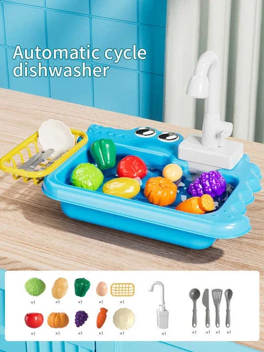 Pretend Play Sink Toy Kitchen Set – Play Sink with Running Water – Realistic Kitchen Toy for Kids