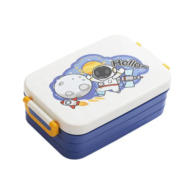Dual Compartment Spacious Lunch Box With 2 In 1 Spork For Kids