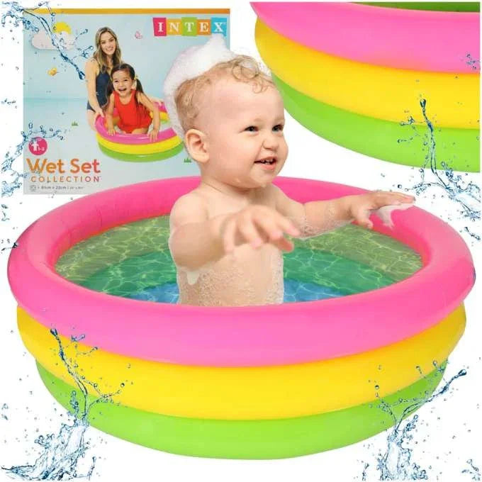 Intex Colorful 3 Ring Baby Pool Safe Fun Water Play for Little Ones