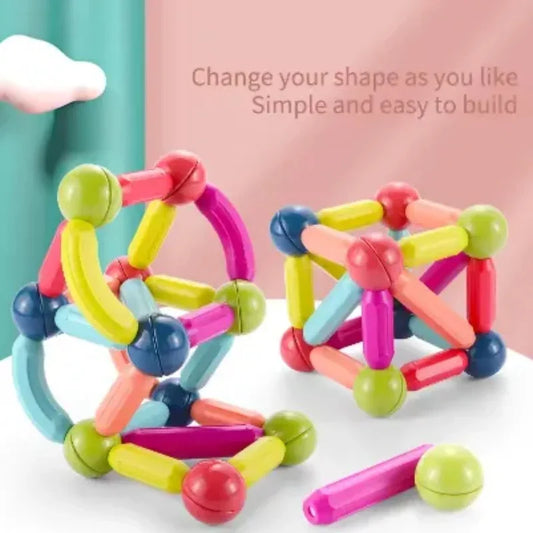 Magnetic Building Bar Blocks – Creative STEM Construction Set for Kids