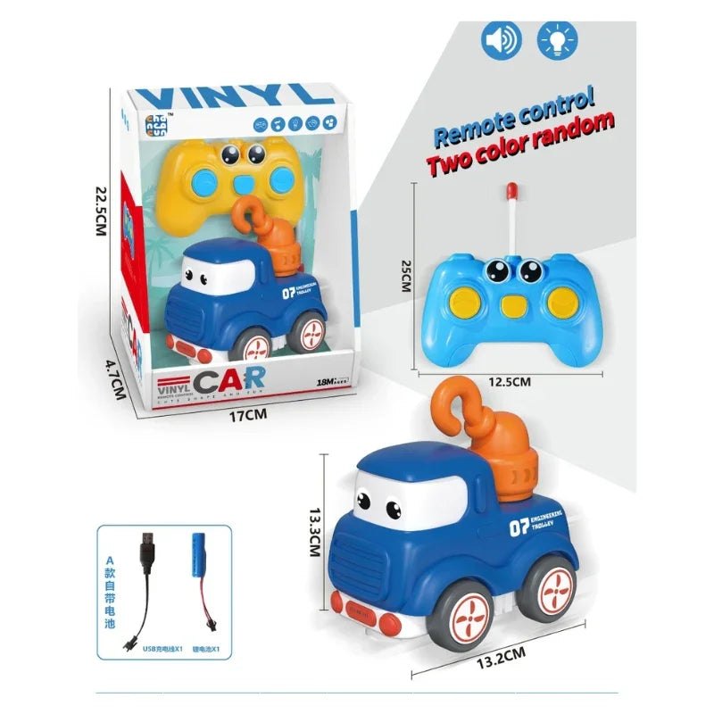 Cute Remote Control Cartoon Dump Truck – Rechargeable & Colorful Fun for Kids