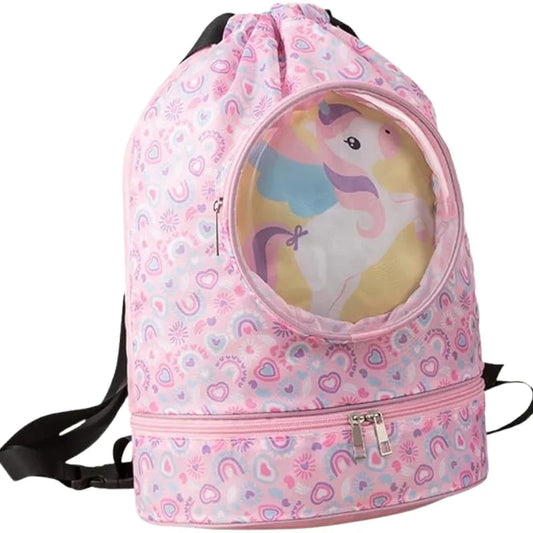 Glassy SKY Cute Swim Backpack  Beach  Pool  Sports  Bag with Wet Clothes  Shoe Compartment