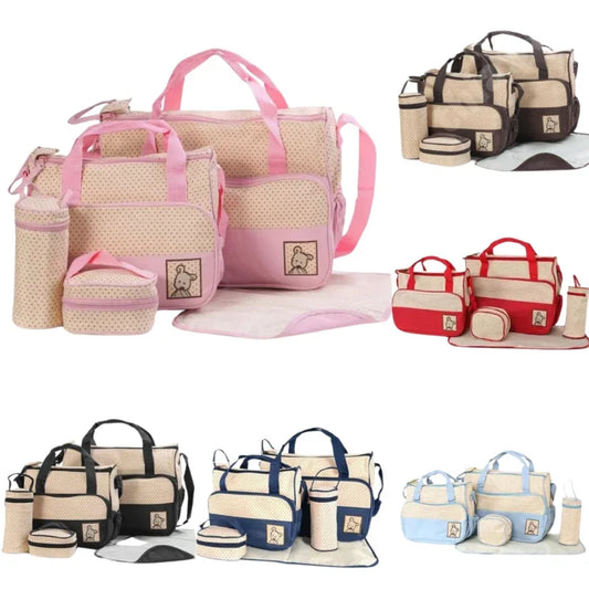 Multifunction Nappy Diaper Bag Set with Changing Pad  Spacious  Stylish Baby Handbag for Moms