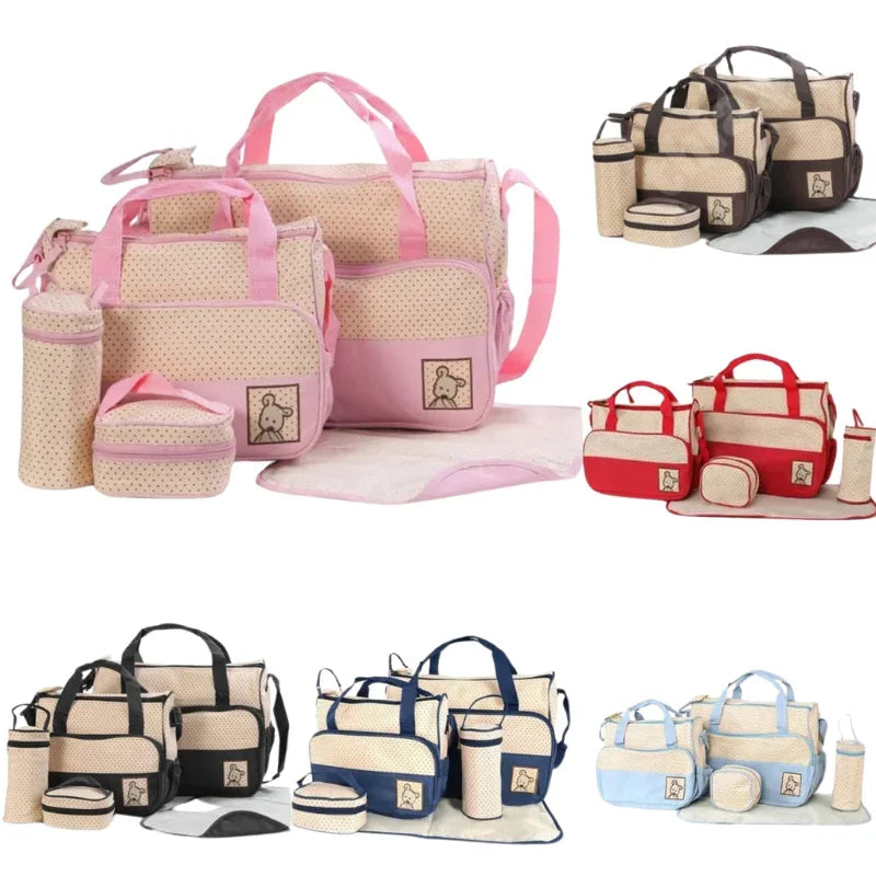 Multifunction Nappy Diaper Bag Set with Changing Pad  Spacious  Stylish Baby Handbag for Moms