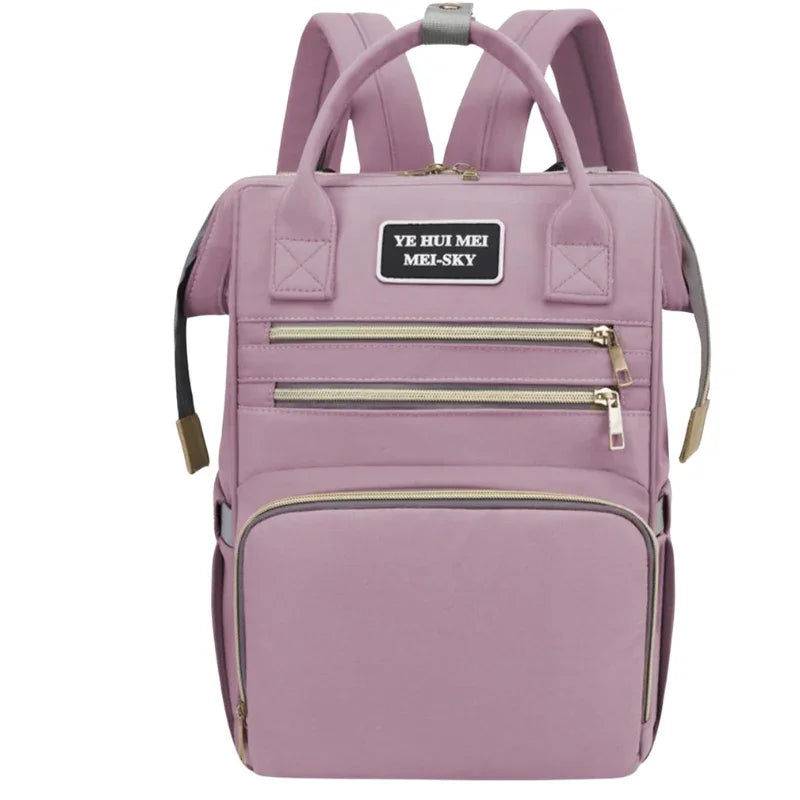 Multi-Purpose Mother and Baby Diaper Bag  Fashionable Women s Casual Backpack